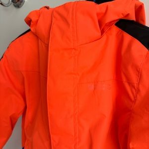 Construction orange snow coat!